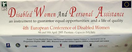 Banner of the conference: Disabled Women and Personal Assistance
