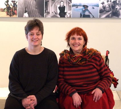 Brigitte Faber and Dinah Radtke sitting side by side, smiling