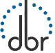 Logo Deutscher Behindertenrat, die Buchstaben "dbr" klein geschrieben in einem Kreis aus kleinen mittelblauen Punkten